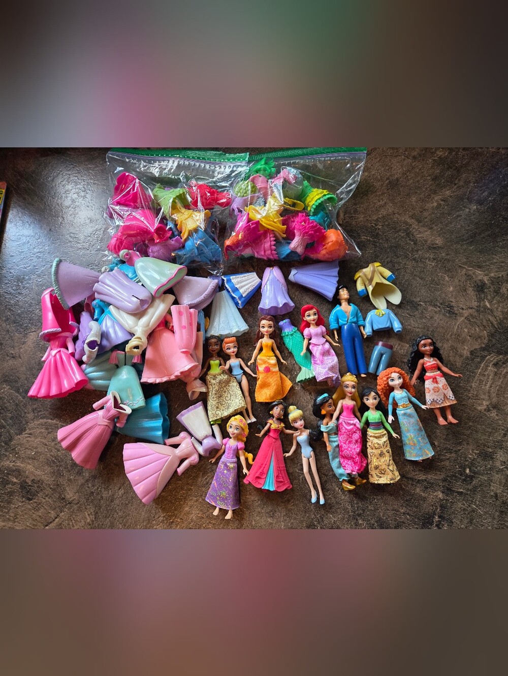 Disney Princess Mini Dolls & Rubber Dresses